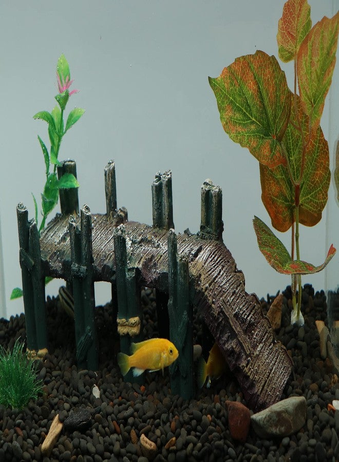 AQUA KT Aquarium Single-Plank Arch Bridge Drawbridge Rock for Cichlid Guppy Betta Glofish Fish Tank Landscape Decoration - Image 5